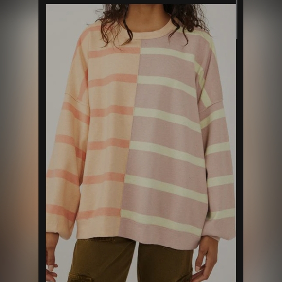 Free People Uptown Stripe Pullover Sweater - Women's Size Medium - Picture 1 of 11